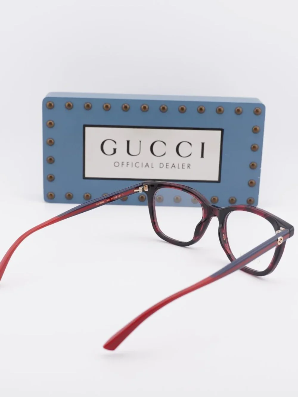 Gucci GG1864O 003 Square Eyeglasses 50mm - Red Havana